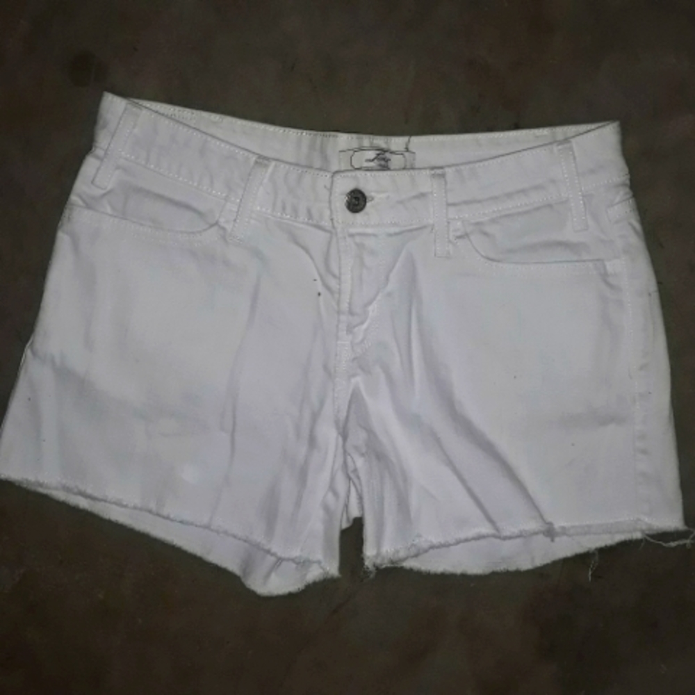 White Levi Cutoffs